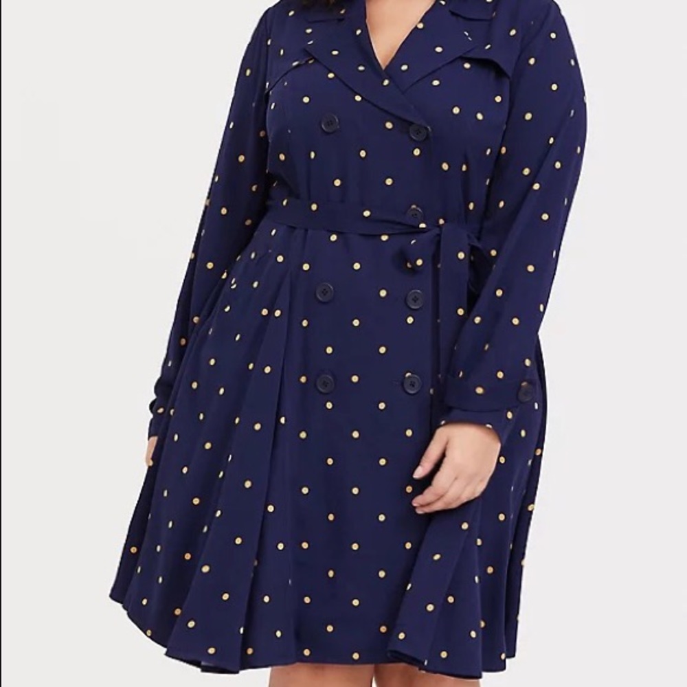 Blue and gold over coat dress